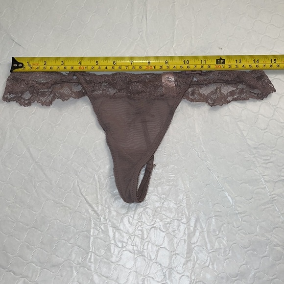 Victoria’s Secret Very Sexy gray nylon mesh and lace thong panty - Picture 5 of 11